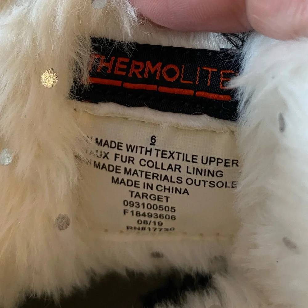 Cat & Jack Blue Gray Metallic Snow Boots Toddler Girl's Size 6 ThermoLite